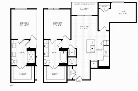 A2 DEN | 801-to899 Sq. Ft. at Aura Stonebridge, Richmond, 23225